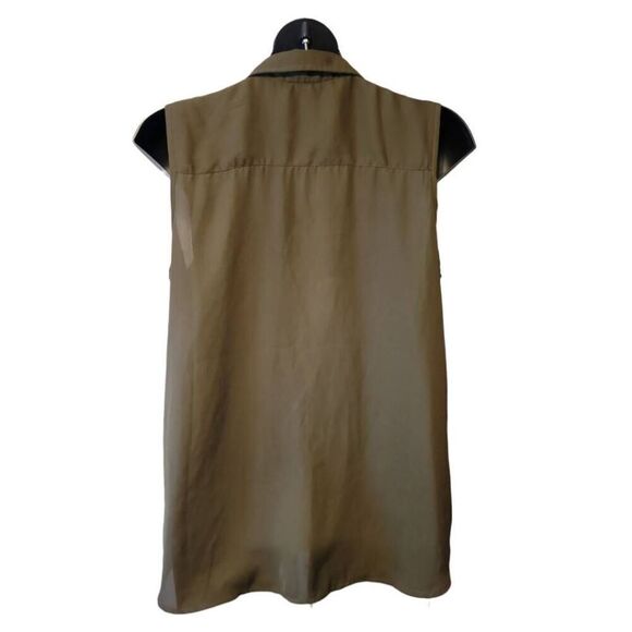 Mileage Women's Sleeveless Olive Green Blouse Size 2X - Picture 3 of 5